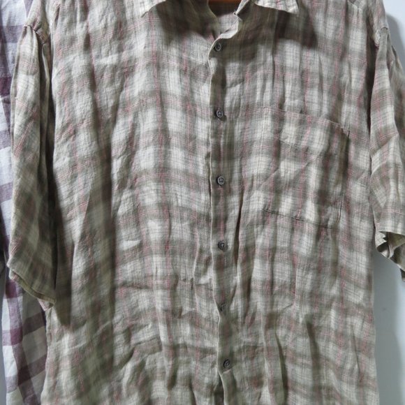 Men's Linen Shirt Lot, VTG, sz L  631 - Picture 5 of 14